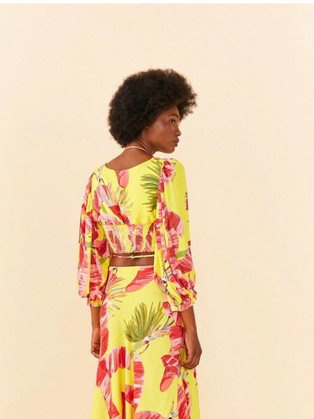FARM Rio Yellow Floral Ruched Blouse - Picture 3 of 3